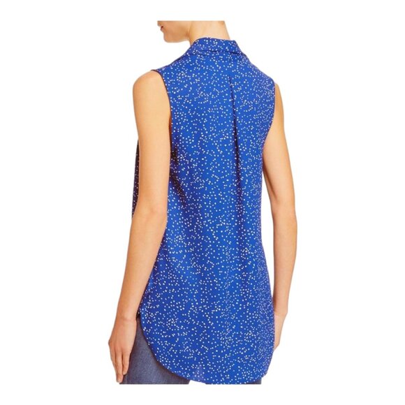 Equipment Femme Small Sleeveless V Neck Blue Printed Blouse - Picture 2 of 7